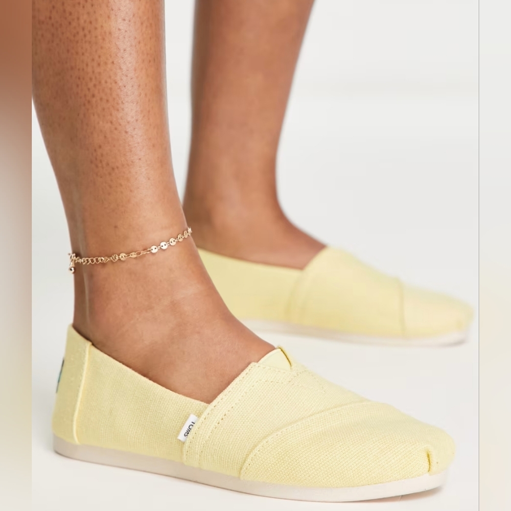Toms Womens Alpargata Sunny Yellow Heritage Canvas Size 9 MSRP $54.95